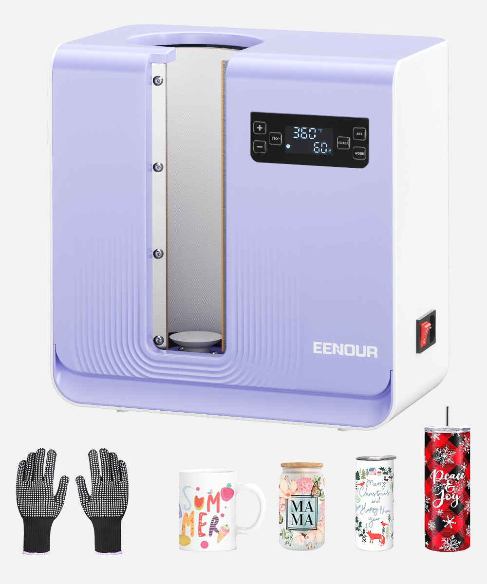 EENOUR Fully Auto Tumbler Heat Press Machine, Auto Rotate Tumbler Press, Pressure Setting Mug Heat Press for Seamless Print, Even Heating Cup Press, for 2.55"-3.74" Sublimation Tumblers, Mugs, Glasses